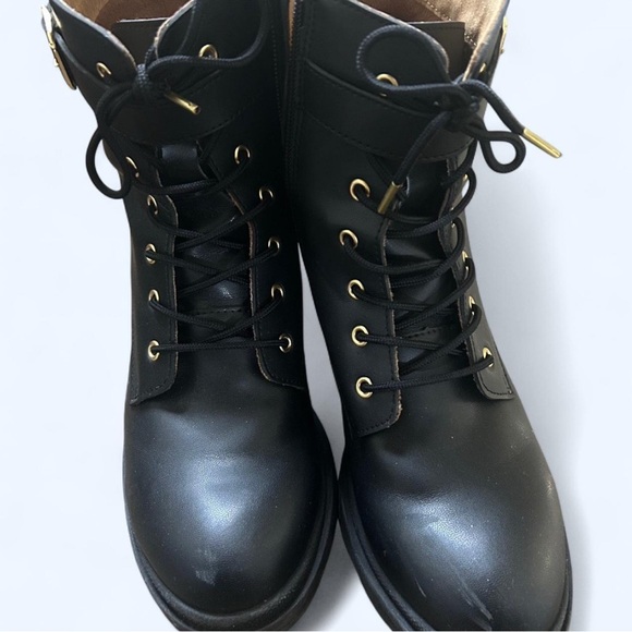 Black vegan Leather Ankle Boots - Picture 4 of 4